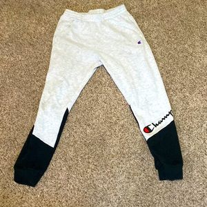L boys black and gray sweat pants, Champion